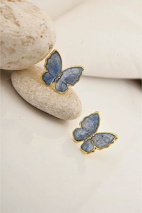 گوشواره جواهر نارنجی زیرکن EUROMODA - کد 672377823