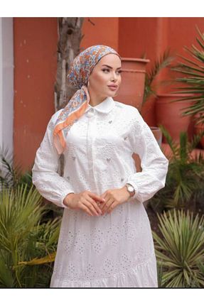 ست بالاتنه و پائین تنه حجاب سفید زنانه لانگ فیت SHİROSA - کد 842529058