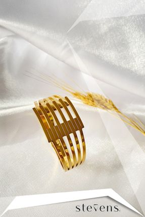 دستبند استیل طلائی زنانه فولاد ( استیل ) کد 767983560