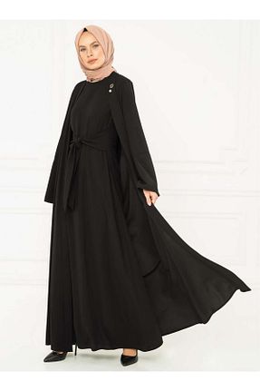 کلاه و ابایا مشکی زنانه بافتنی Beyza - کد 843422475
