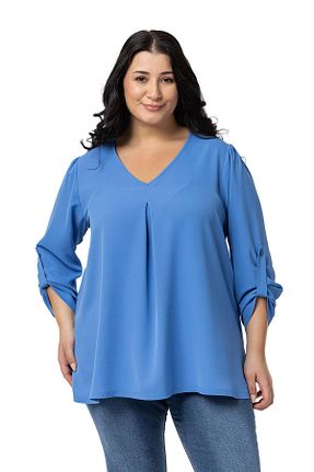 بلوز سایز بزرگ سرمه ای زنانه سایز بزرگ DISENTIS MODEST - کد 843478503