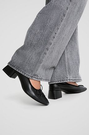 کفش پاشنه بلند کلاسیک مشکی زنانه پلی اورتان Stradivarius - کد 843522655