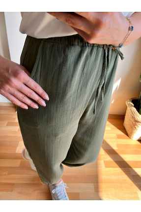 شلوار خاکی زنانه کتان Butik - کد 836788881