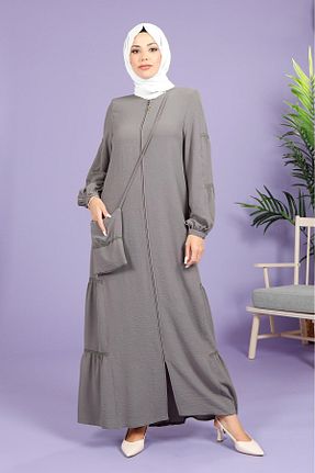 کلاه و ابایا طوسی زنانه کتان Beyza - کد 843692909