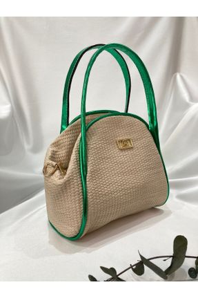 کیف دستی سبز زنانه سایز کوچک حصیری کد 833110649