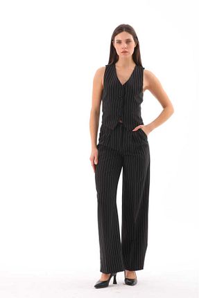 ست بالاتنه و پائین تنه مشکی زنانه بافتنی VOVSTYLE - کد 830372253