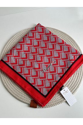 روسری قرمز پنبه پلی استر PİRAMİT - کد 825705180