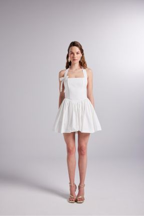 لباس سفید زنانه بافتنی پلی استر رگولار اداری کد 830644297