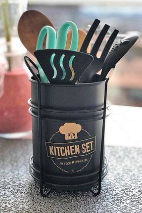 جای قاشق طوسی فلزی Pink Cat Kitchen - کد 375578698