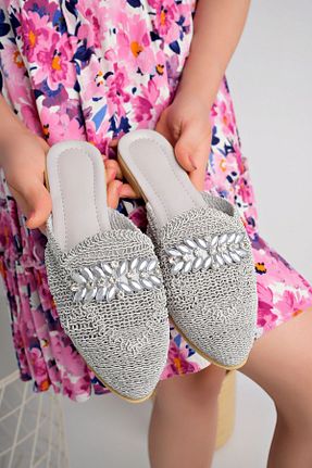 دمپائی طوسی زنانه پاشنه تخت diya shoes - کد 842789390