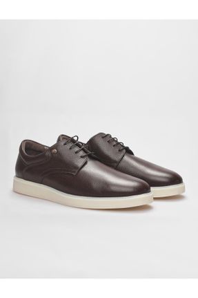 کفش کژوال قهوه ای مردانه چرم طبیعی پاشنه کوتاه ( 4 - 1 cm ) پاشنه ساده کد 767863918