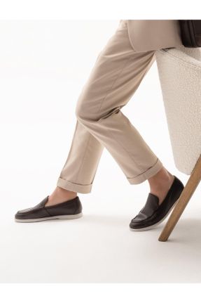کفش کژوال قهوه ای مردانه چرم طبیعی پاشنه کوتاه ( 4 - 1 cm ) پاشنه ساده کد 648481330