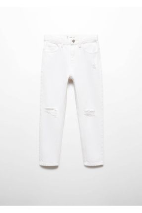 شلوار جین سفید بچه گانه پاچه رگولار استاندارد کد 792913249