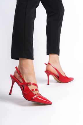 کفش پاشنه بلند کلاسیک قرمز زنانه چرم مصنوعی پاشنه نازک پاشنه متوسط ( 5 - 9 cm ) کد 813959437