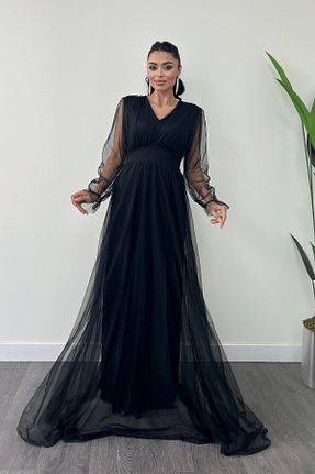 لباس مشکی زنانه بافت giyimmasalı - کد 798207364