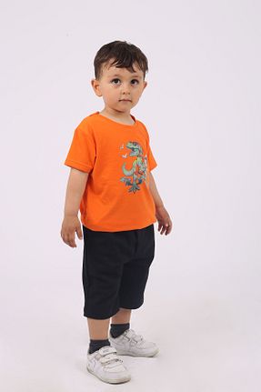 ست بالاتنه و پائین تنه نارنجی بچه گانه بافت armicem - کد 844047297