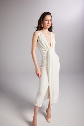 لباس سفید زنانه بافتنی پلی استر رگولار اداری کد 819073661