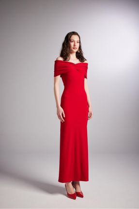 لباس قرمز زنانه بافتنی پلی استر رگولار اداری کد 817758694
