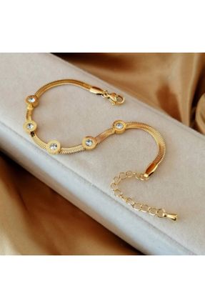 دستبند استیل طلائی زنانه استیل ضد زنگ کد 838471393