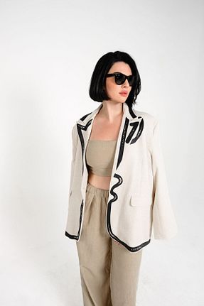 کت بژ زنانه اورسایز SadeC - کد 836255804