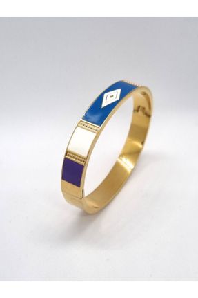 دستبند استیل طلائی زنانه فولاد ( استیل ) کد 841140370