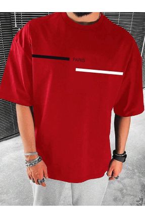 تی شرت قرمز مردانه رگولار یقه گرد پنبه - پلی استر کد 794619310