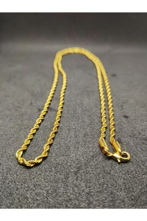 گردنبند استیل طلائی مردانه فولاد ( استیل ) کد 57719463