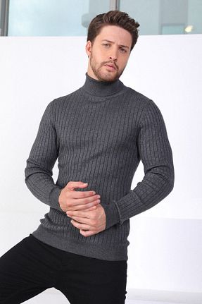 پلیور طوسی مردانه ساده Ferraro - کد 48879173