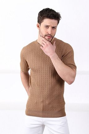 تیشرت قهوه ای مردانه Relaxed Ferraro - کد 37182726