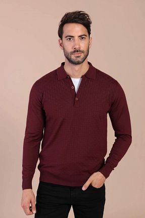 پلیور زرشکی مردانه ساده Ferraro - کد 31905585