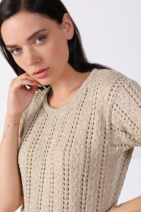 پلیور بژ زنانه ساده Ferraro - کد 48142418