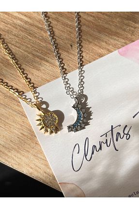 گردنبند جواهر طلائی زنانه برنجی Claritas Takı - کد 824857800