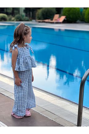 ست بالاتنه و پائین تنه آبی بچه گانه بافتنی pommelly baby - کد 844191440