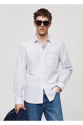 پیراهن آبی مردانه رگولار MANGO Man - کد 822181323