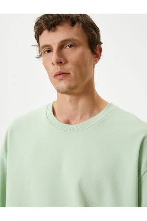 تی شرت سبز مردانه رگولار یقه گرد پنبه (نخی) تکی کد 814381750
