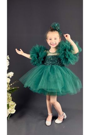 لباس سبز بچه گانه بافتنی رگولار پارتی کد 338539476