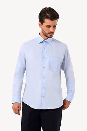 پیراهن آبی مردانه رگولار YSF - کد 370515669