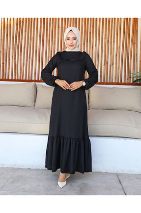 لباس حجاب مشکی زنانه اورسایز Moda Ebva - کد 795840793