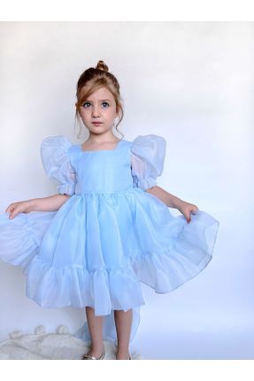 لباس آبی بچه گانه بافتنی تور فرم فیت آستین-کوتاه کد 835213804