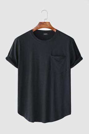 تی شرت طوسی مردانه رگولار یقه گرد تکی بیسیک کد 814562148