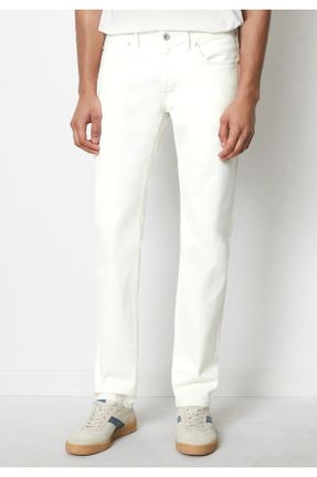 شلوار جین سفید مردانه پاچه لوله ای کد 843748293
