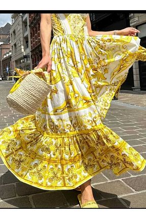 لباس زرد زنانه بافتنی aspirin fashion - کد 839356382