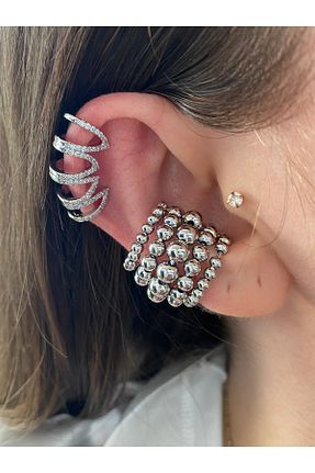 گوشواره غضروفی جواهر زنانه برنجی Pinery Jewels - کد 843984641