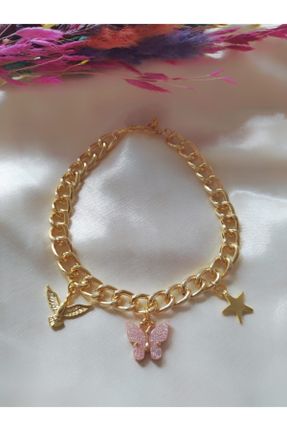 دستبند جواهر طلائی زنانه روکش طلا کد 62898662