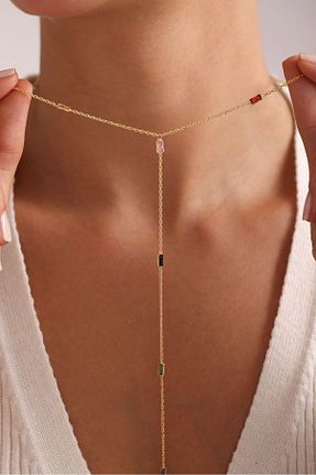 گردنبند نقره طلائی زنانه 925 عیار NEREZE - کد 844092702