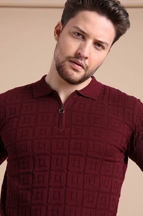 پولوشرت زرشکی مردانه %100 پنبه Ferraro - کد 37183113