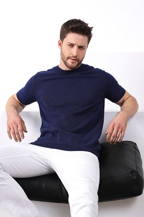 تیشرت سرمه ای مردانه Relaxed Ferraro - کد 6748660