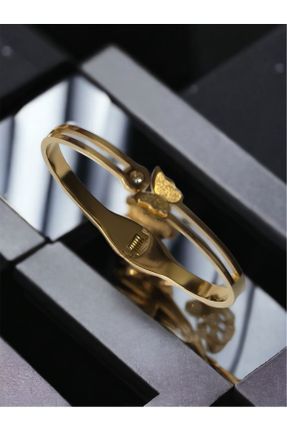 دستبند استیل طلائی زنانه استیل ضد زنگ کد 803575365