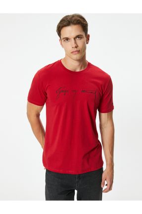 تی شرت قرمز مردانه یقه گرد کد 832066379