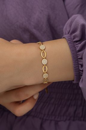 دستبند نقره طلائی زنانه کد 122930962